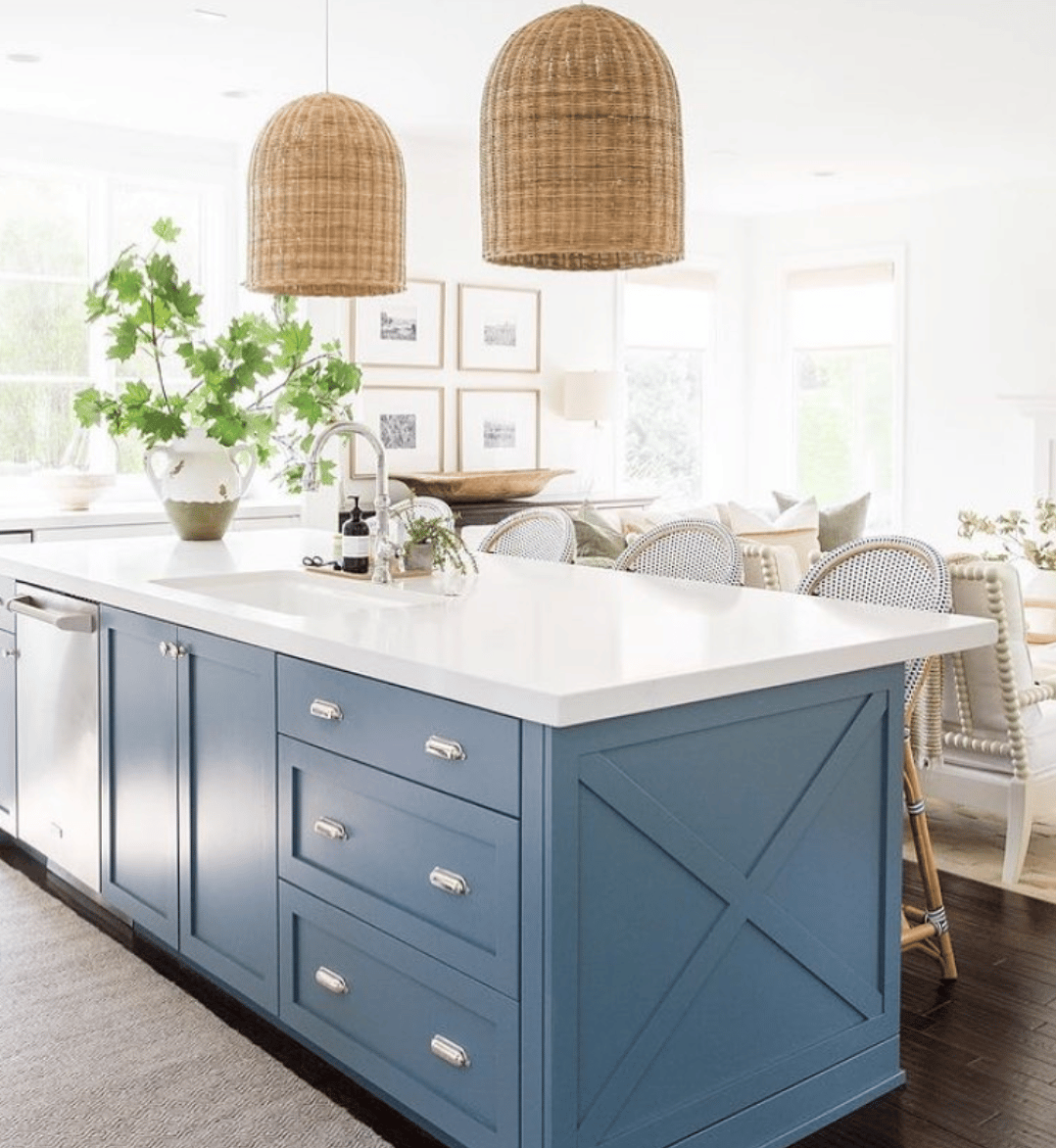 blue kitchen island