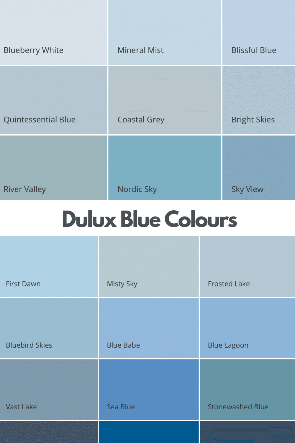 Dulux Blue Colour Chart 