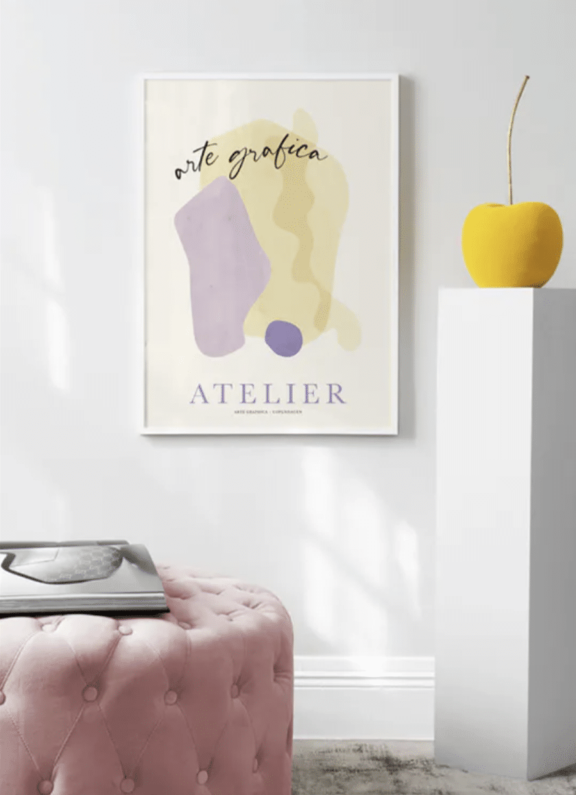 lilac and yellow art print