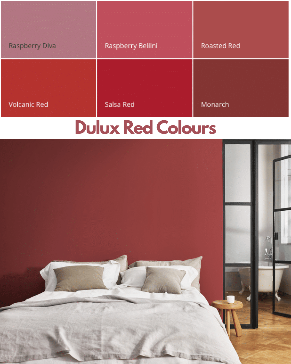 dulux red colour chart