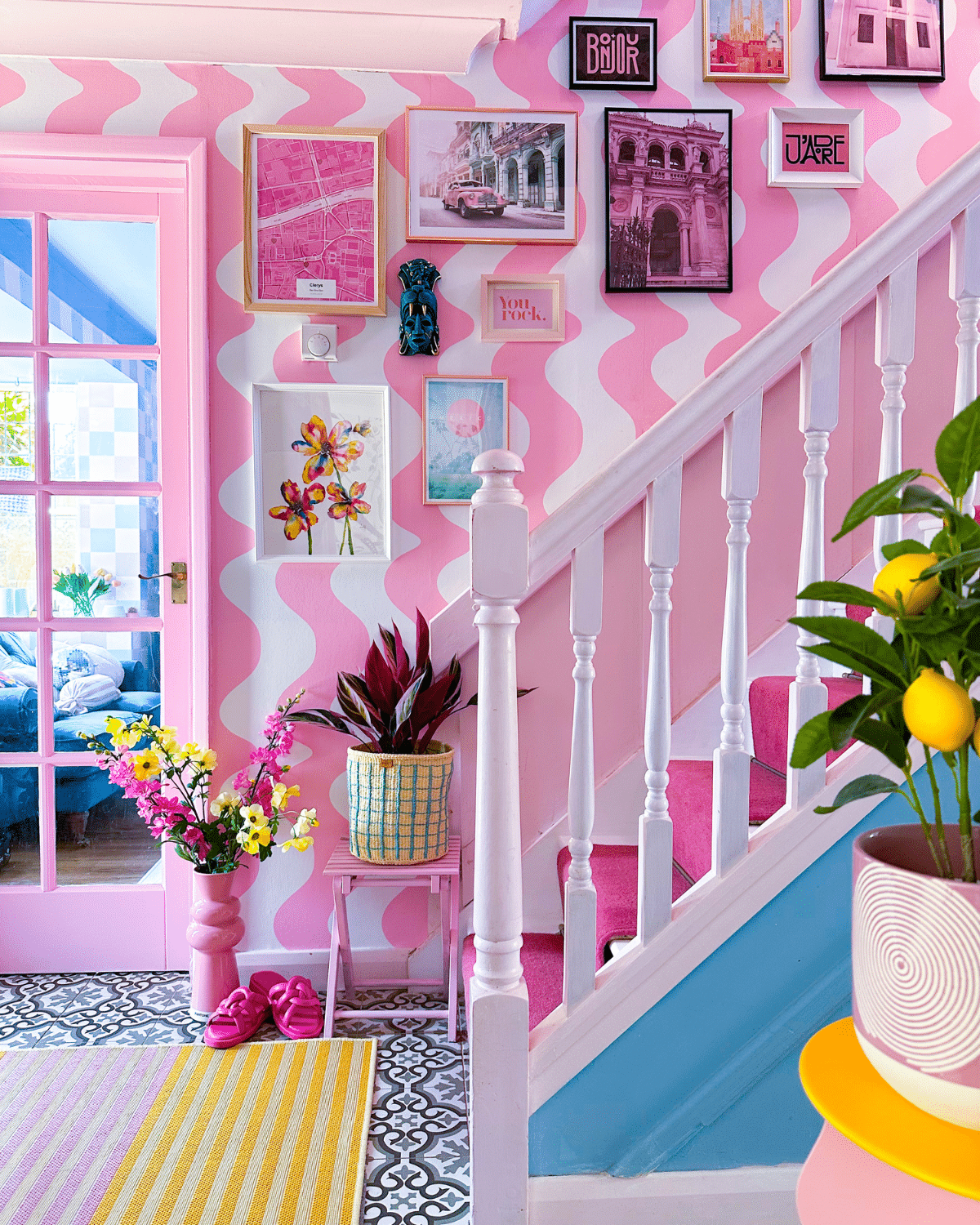 pink hallway