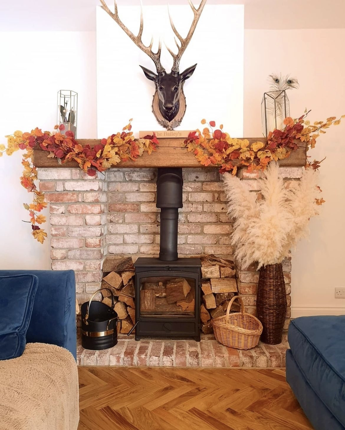 autumn fireplace decor